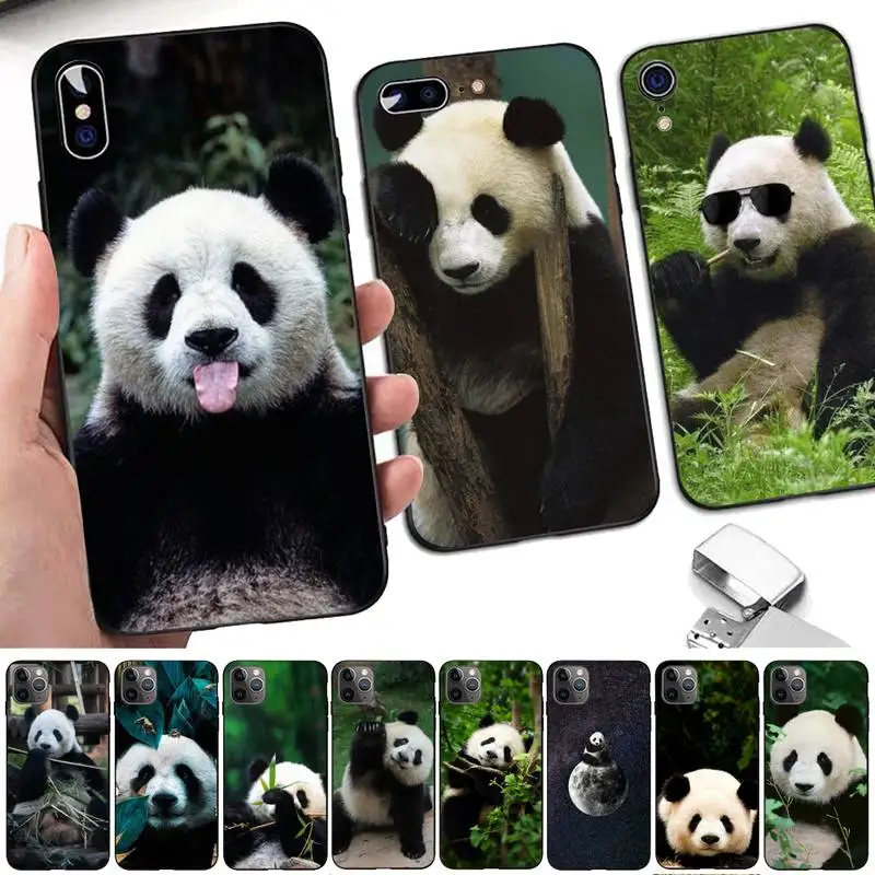 

Super Cute Panda Phone Case for iphone 13 8 7 6 6S Plus X 5S SE 2020 XR 11 12mini pro XS MAX