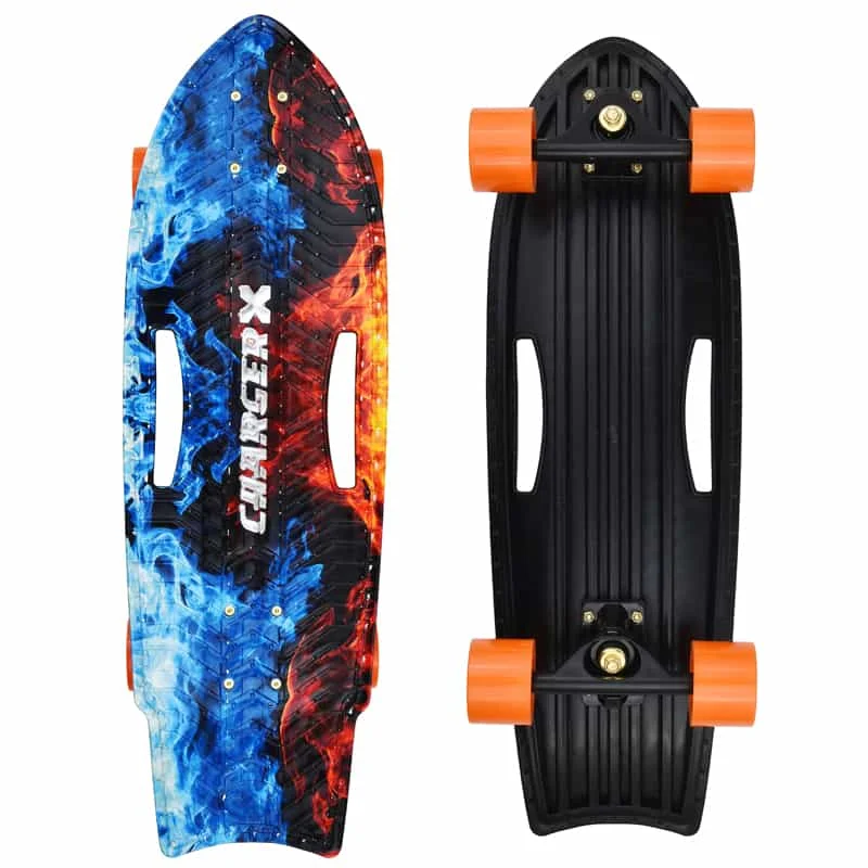 

28'' Surf Skate Board Complete Surfskate Skateboard Outdoor Carving Surfing Cruiser Board, Charger X Hydro Flame Surf Skateboard