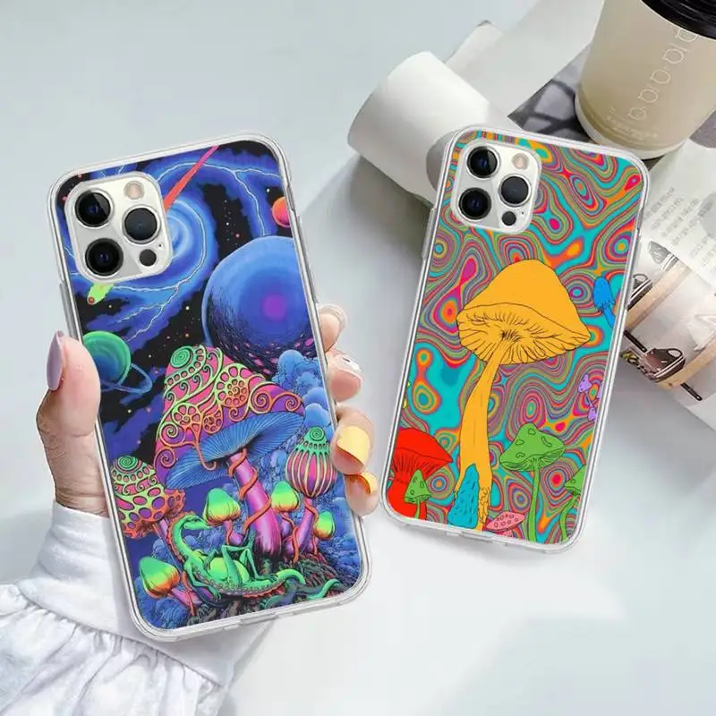 

Rainbow Mushrooms Phone Case for iPhone 11 12 13 mini pro XS MAX 8 7 6 6S Plus X 5S SE 2020 XR case