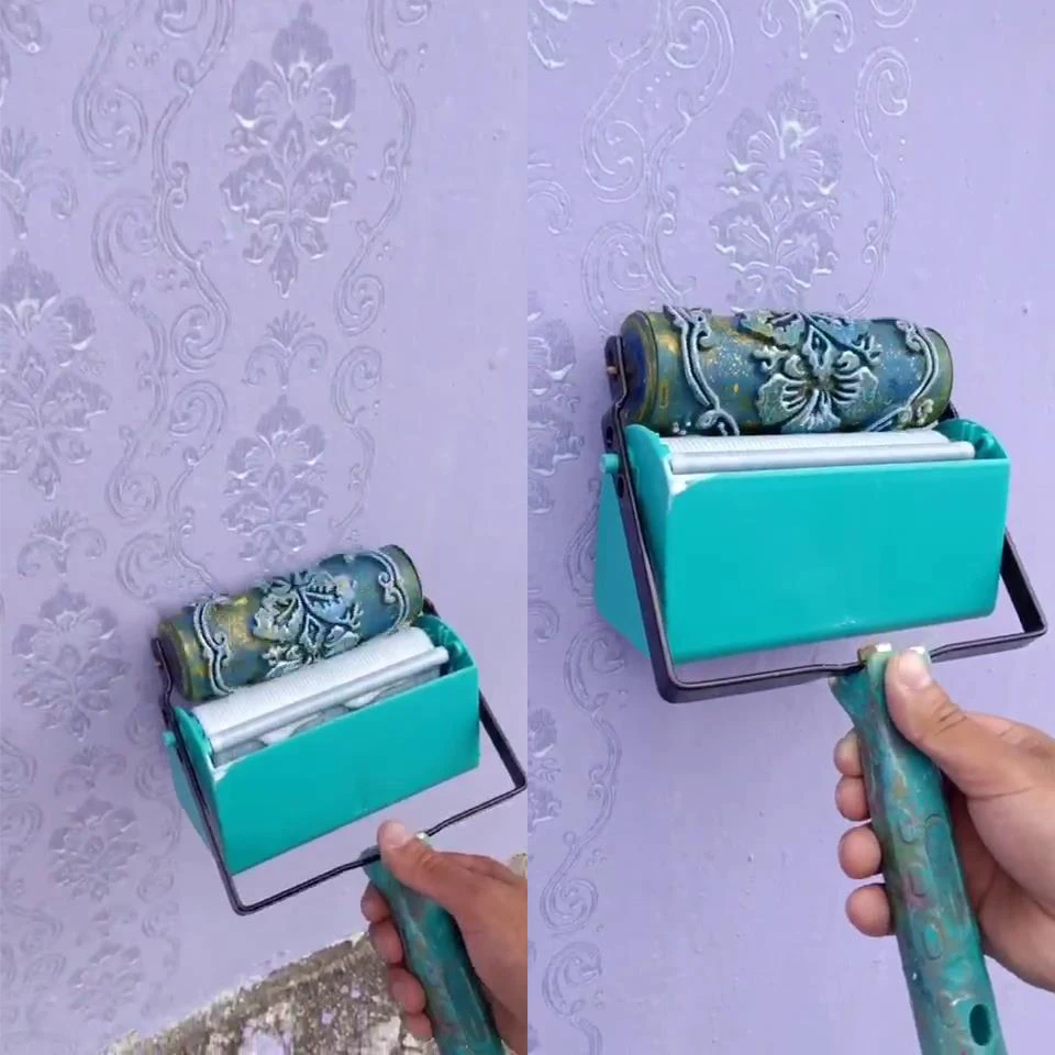 wall decoration paint roller 5 rubber brush tools roll for wallpapering room house wallpaper modern decor painting machine free global shipping