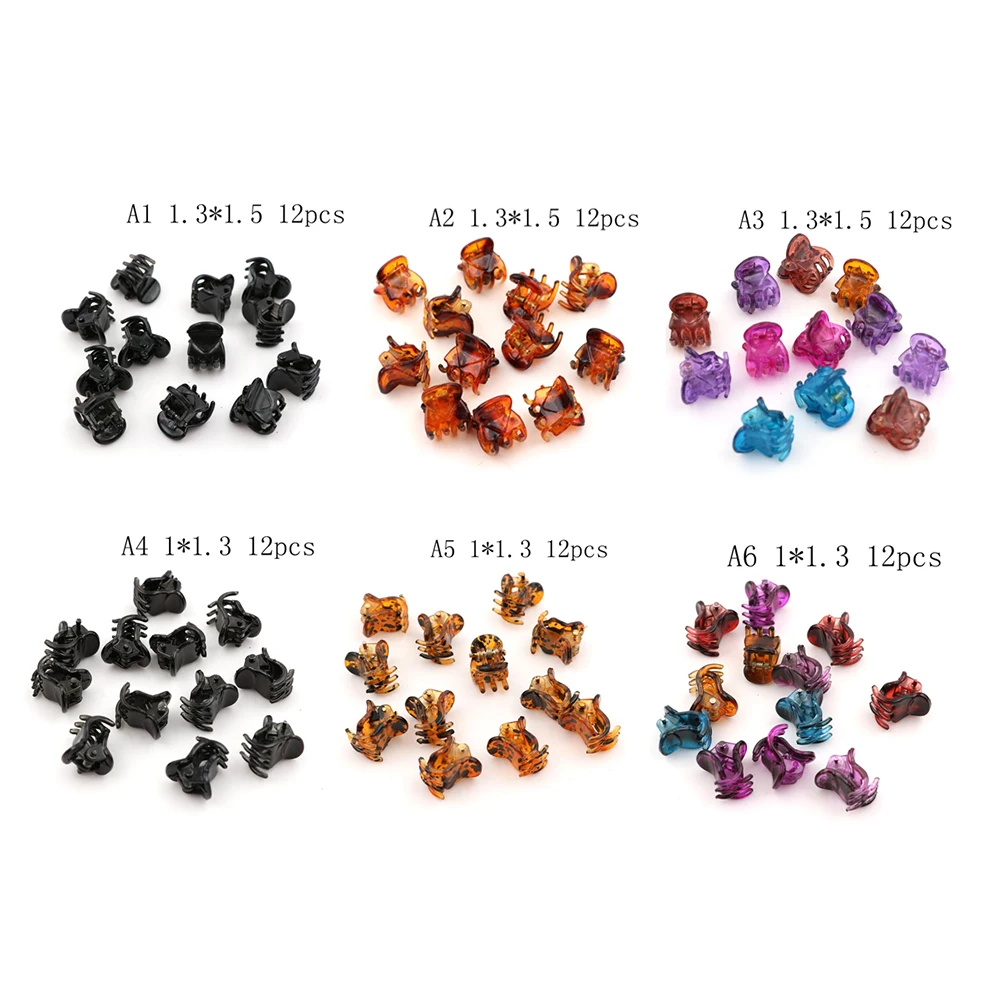 

12Pcs/set Small Plastic Hair Clips Claws Mini Clamps Girls Crab Hair Claw Gifts Children Hairpin Hair Accessories