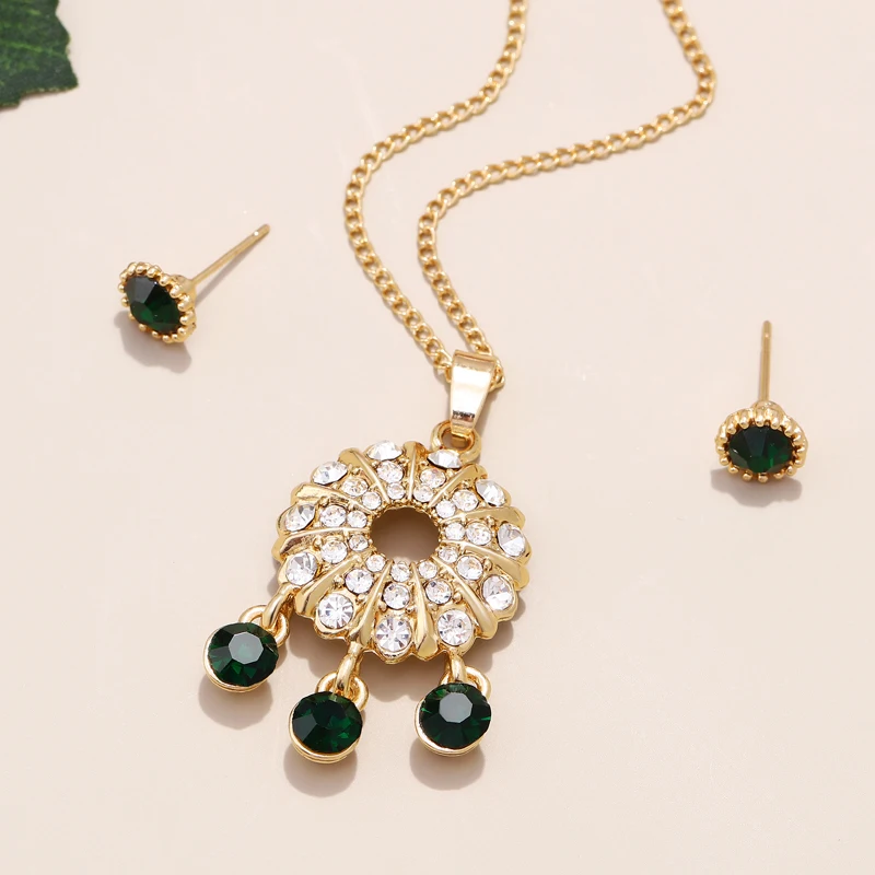 Модное красочное блестящее Ожерелье Стразы серьги Женский комплект ювелирных