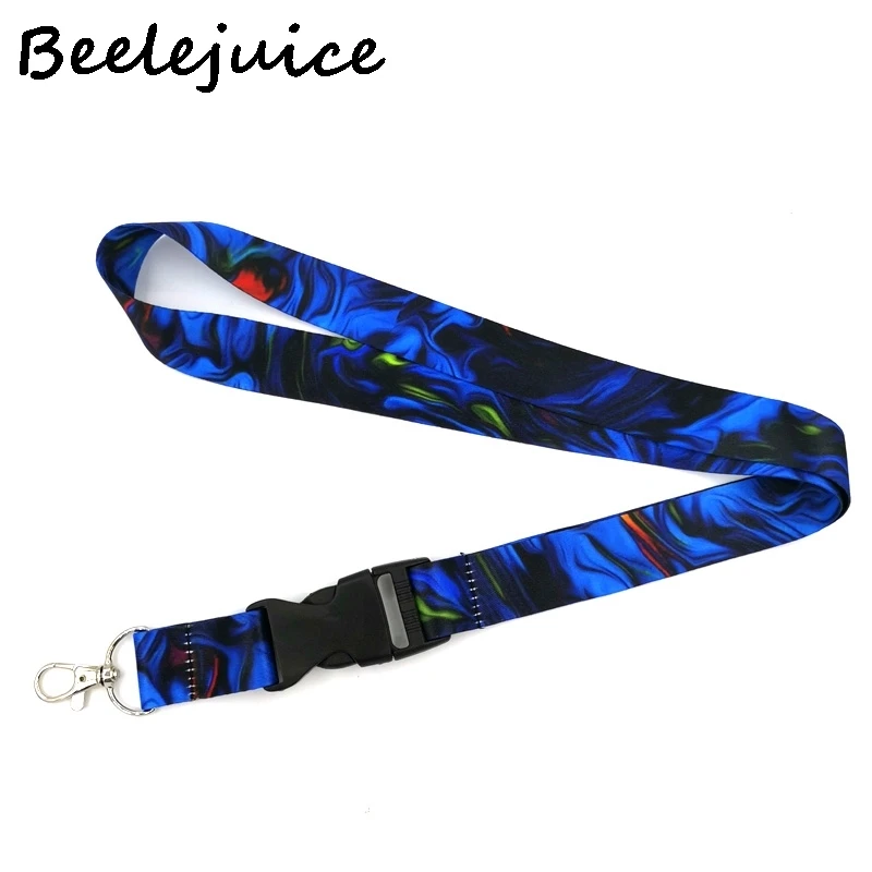 

24pcs Blue Watercolor Marble Pattern Neck Strap Lanyard ID badge card holder keychain Mobile Phone Strap Ribbon webbing necklace