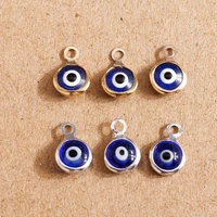 60pcs 710mm enamel evil eyes charms pendants for necklace earrings bracelets diy handmade jewelry making crafts accessories