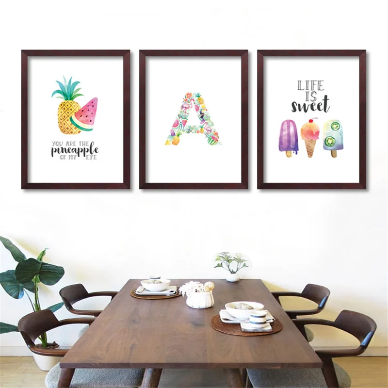 Красочные с героями мультфильмов изображением фруктов ананаса арбуза в виде