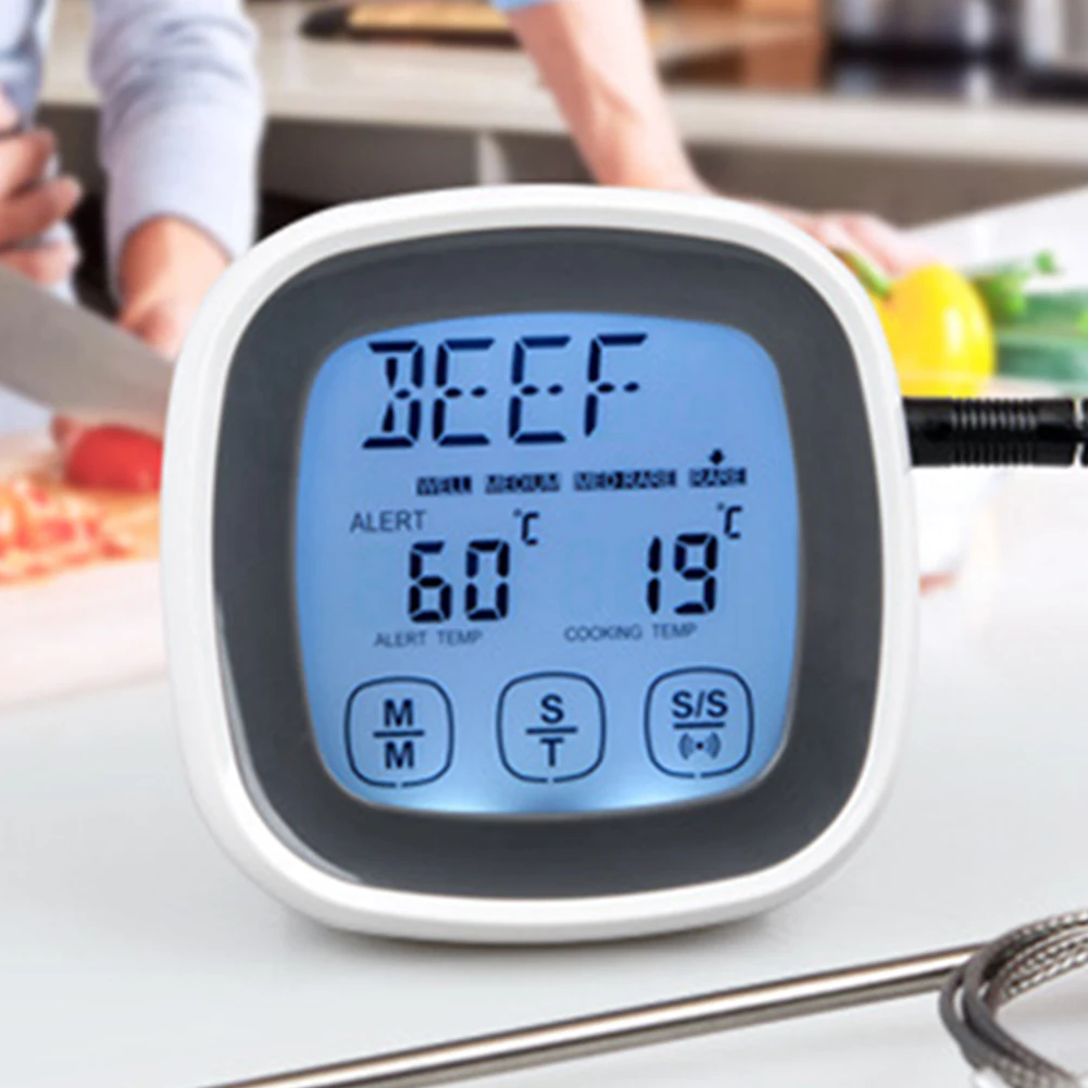 

Probe Digital Touch Screen Food Meat Household BBQ Thermometer Cooking Oven