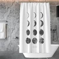 nordic lunar eclipse moon universe punch free kitchen set shower curtain waterproof bathing thicken mildew