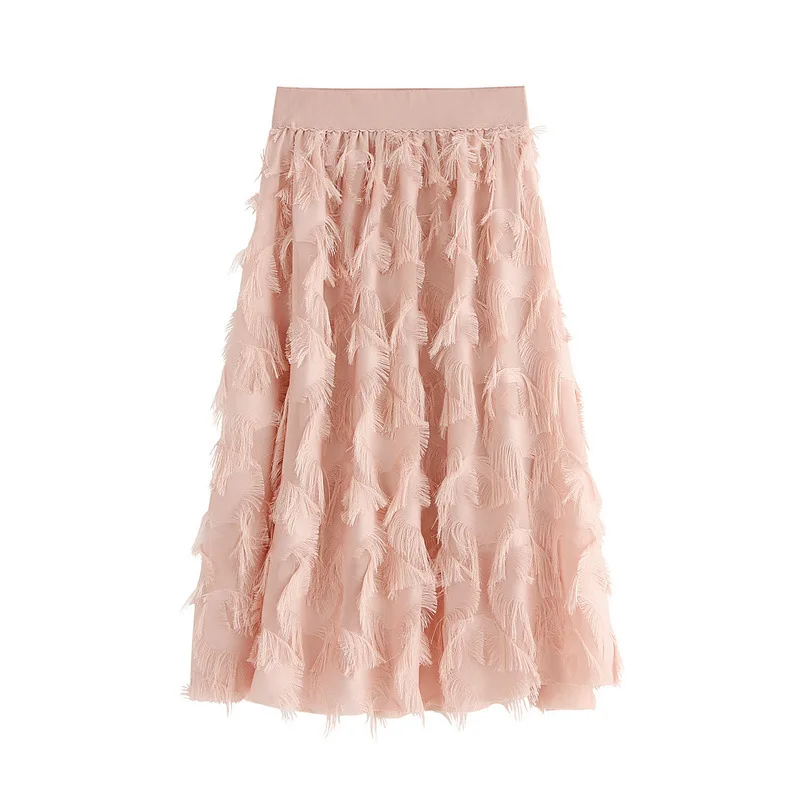 Женские юбки в повседневном стиле до середины икры ампир цельный узор