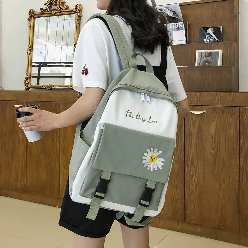 Милые школьные ранцы со смайликом рюкзак для девочек-подростков женские сумки