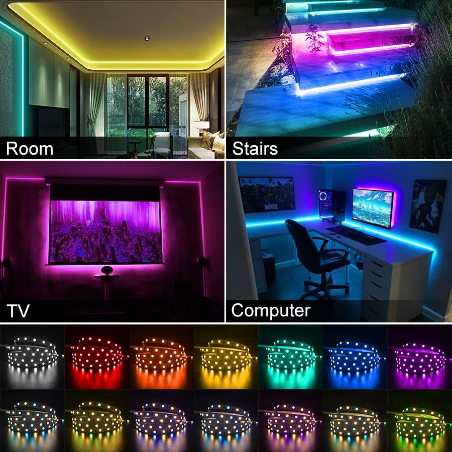 Bluetooth RGBWW с возможностью погружения на глубину до 30 м 20 15 RGB Светодиодные ленты 5050 DC