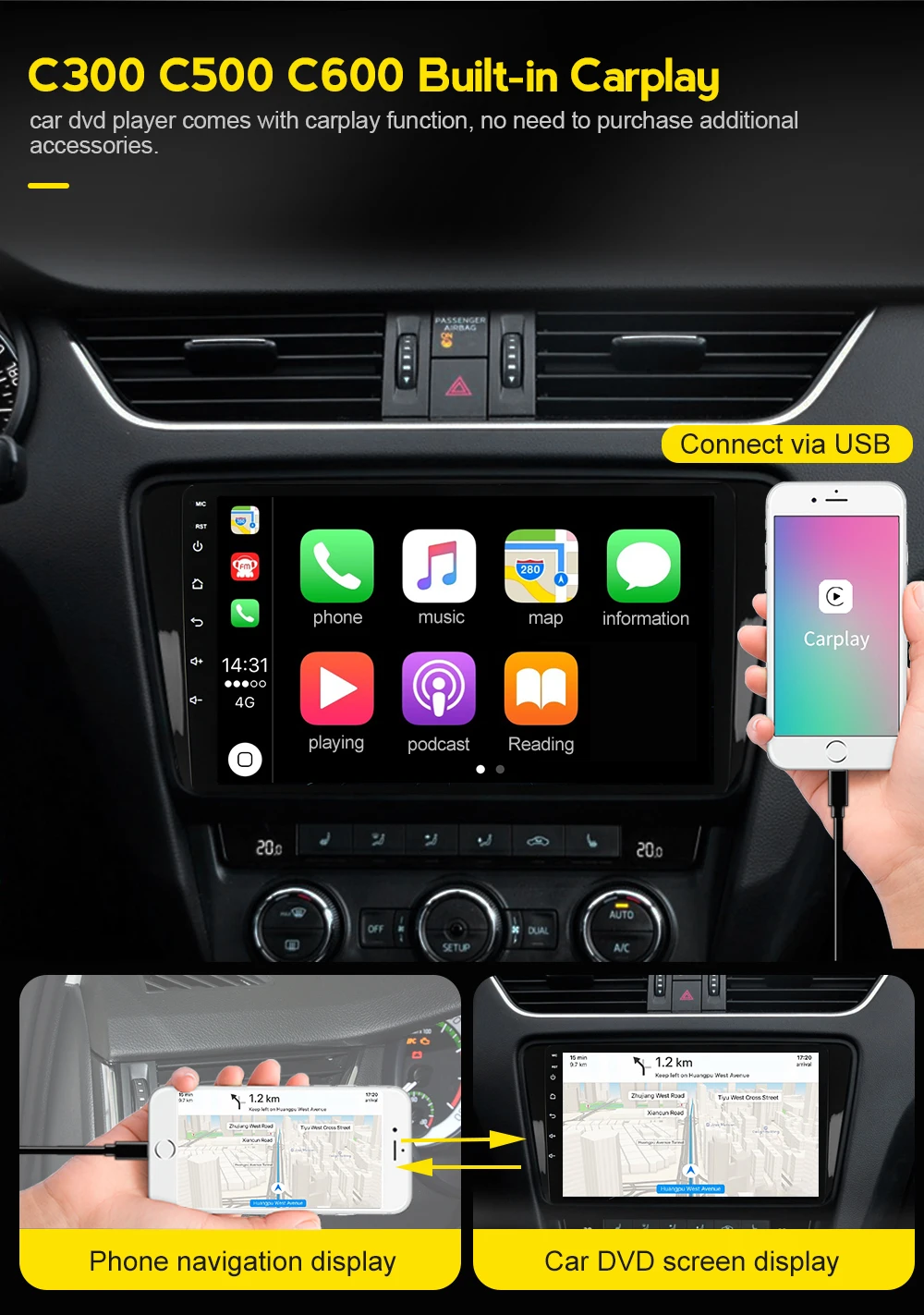 Android 10 2Din BT5.0 Автомобильный GPS-навигатор мультимедийный радиоприемник