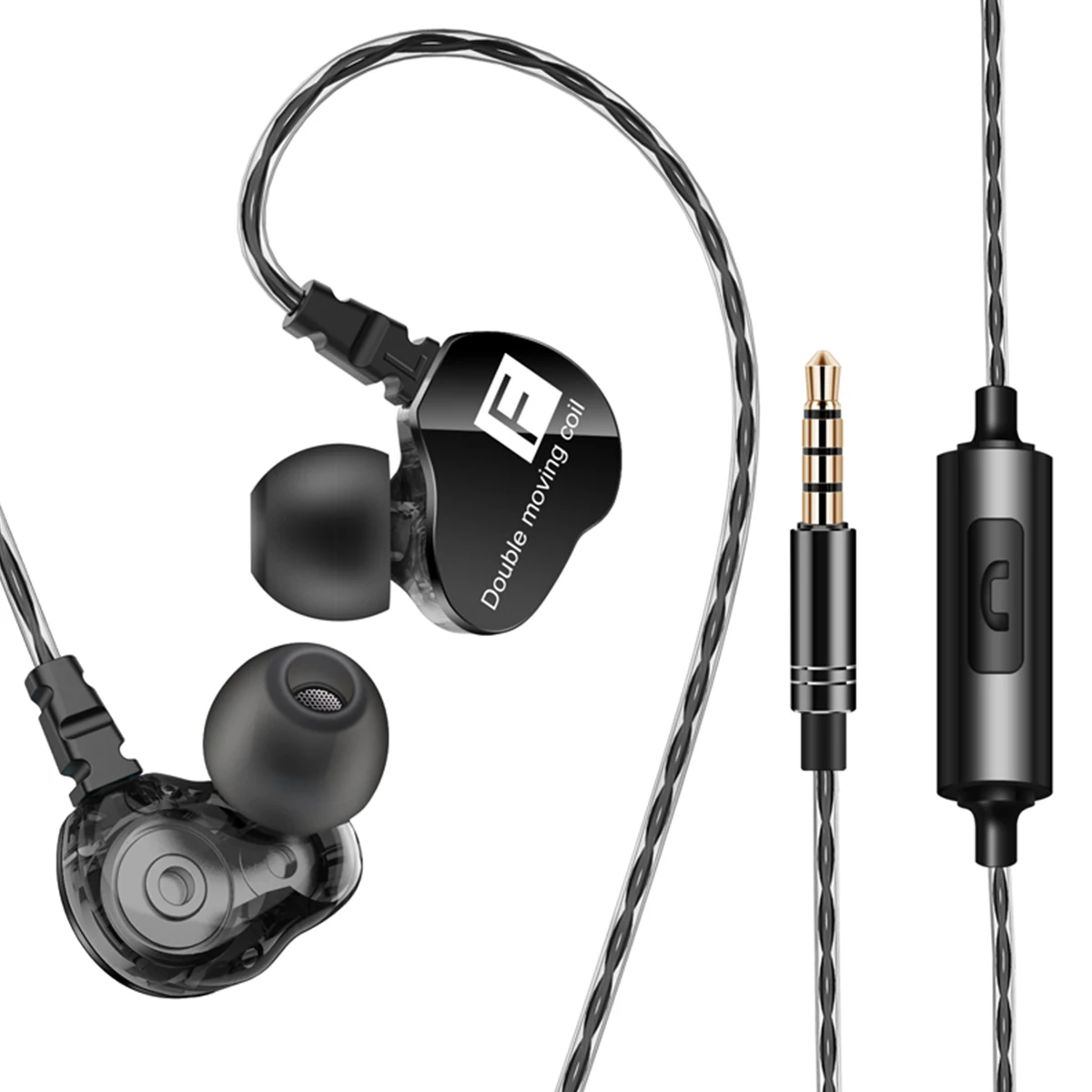 Fonge F4 HIFI DJ мониторы наушники с двойным драйвером спортивные стереонаушники Super Bass