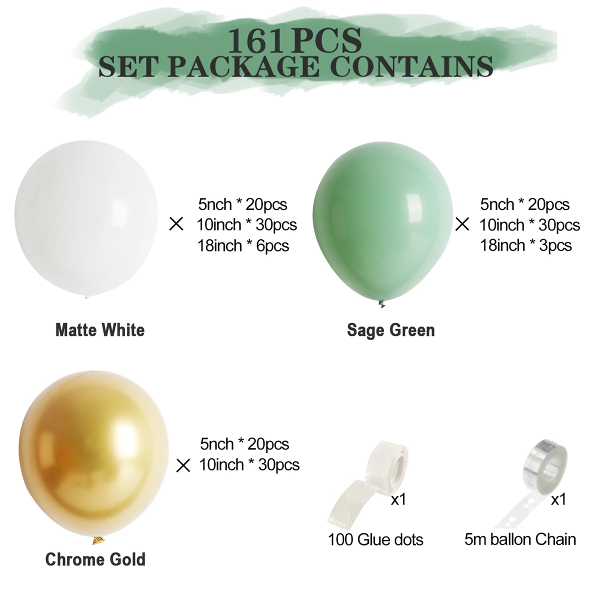 

QIFU Pea Green Balloon Garland Arch Kit Birthday Party Decor Kids Baby Shower Wedding Birthday Ballon Jungle Safari Party Baloon