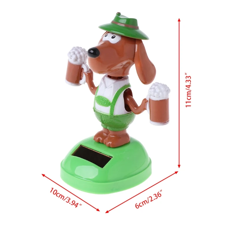 

1PC Kids Novelty Toys Solar Powered Dancing Bobble Head Beer Cartoon Dog Car Ornament Gifts Adults Kids Baby Toys