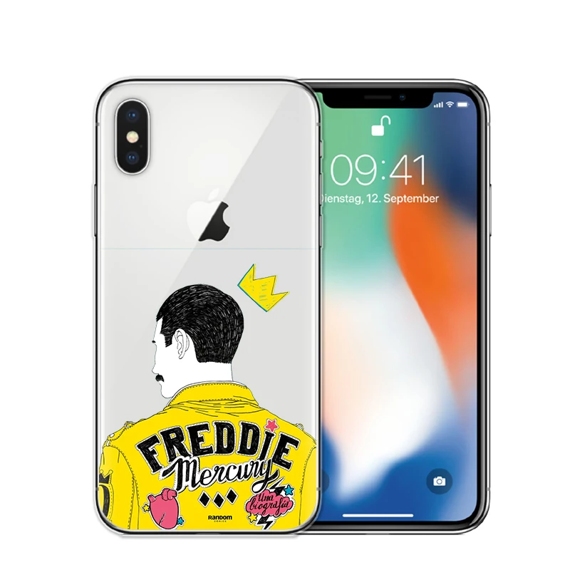 Freddie Mercury Queen Band Cell Phone Cover Case For iPhone 8 8Plus 7 7Plus 6 6S Plus 5S SE X XR XS Max Soft Silicone TPU Cases |