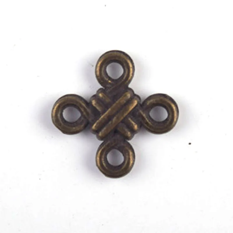 Оптовая продажа браслет с китайским узлом в стиле ретро бронзового тона кожаная