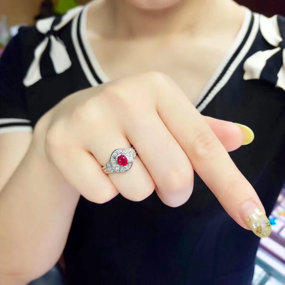 Хорошее ювелирное изделие Pt900 золото настоящее натуральное 0.57ct с красным Рубином