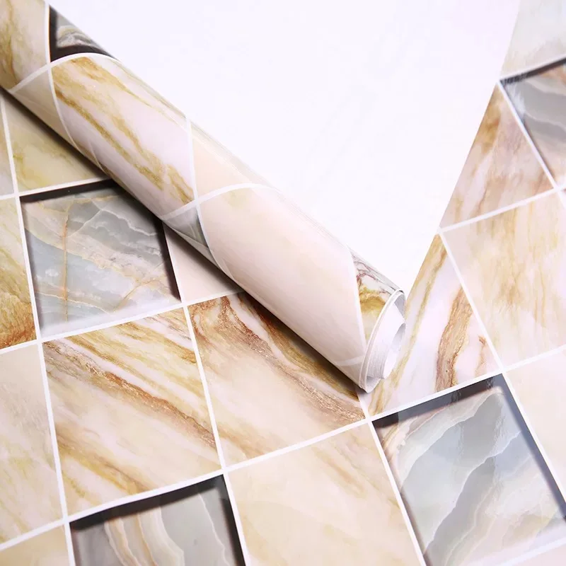 Самоклеящиеся обои водостойкие маслостойкие мраморные настенные наклейки для