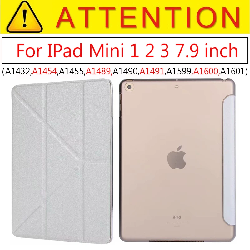 Mini1 2 3 White Умный чехол для ipad Mini4 ультра тонкий из искусственной кожи чехол+ PC полупрозрачный чехол для Apple ipad mini 4 3 2 1 7,9 дюймов - Цвет: Mini1 2 3 White