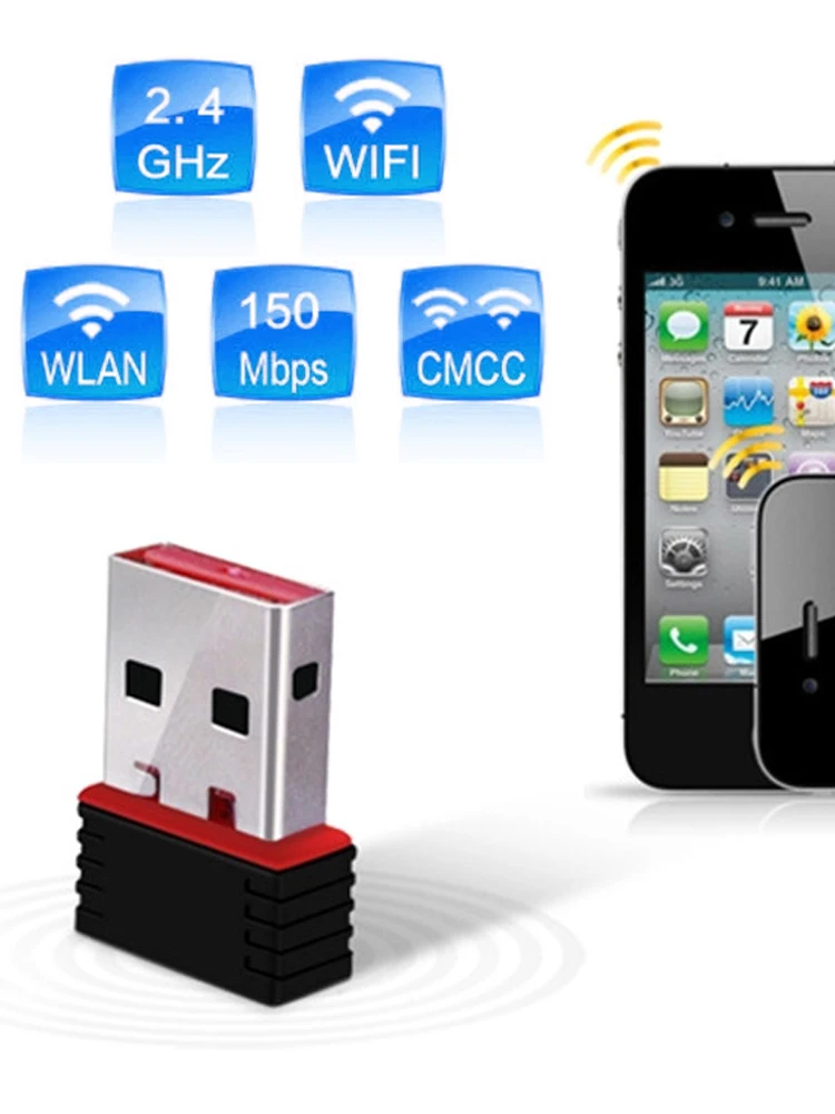 USB wi-fi адаптер для ПК 150 Мбит/с беспроводной модуль компьютера ноутбуков сетевая