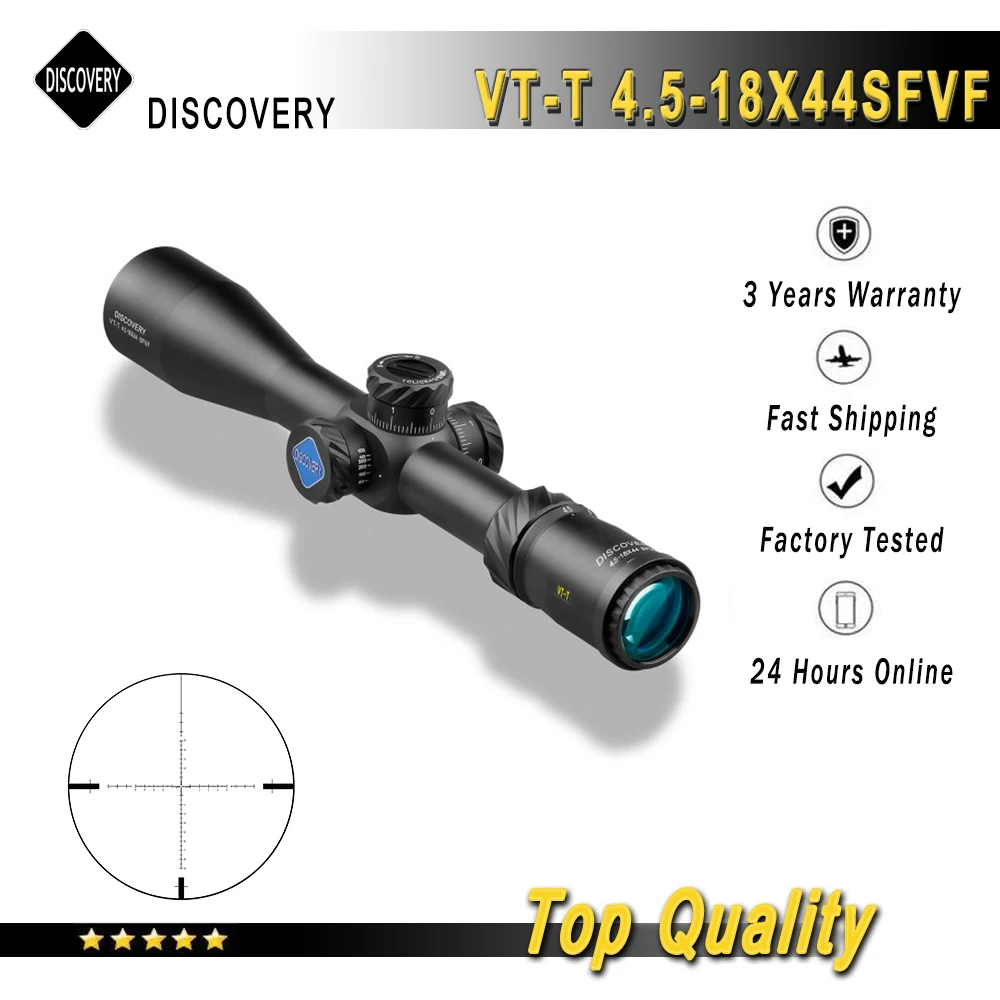 

Discovery VT-T 4.5-18X44SFVF First Focal Plane Riflescope Long Range Shooting Optic Glass Etched Reticle Sight with Phone Holder