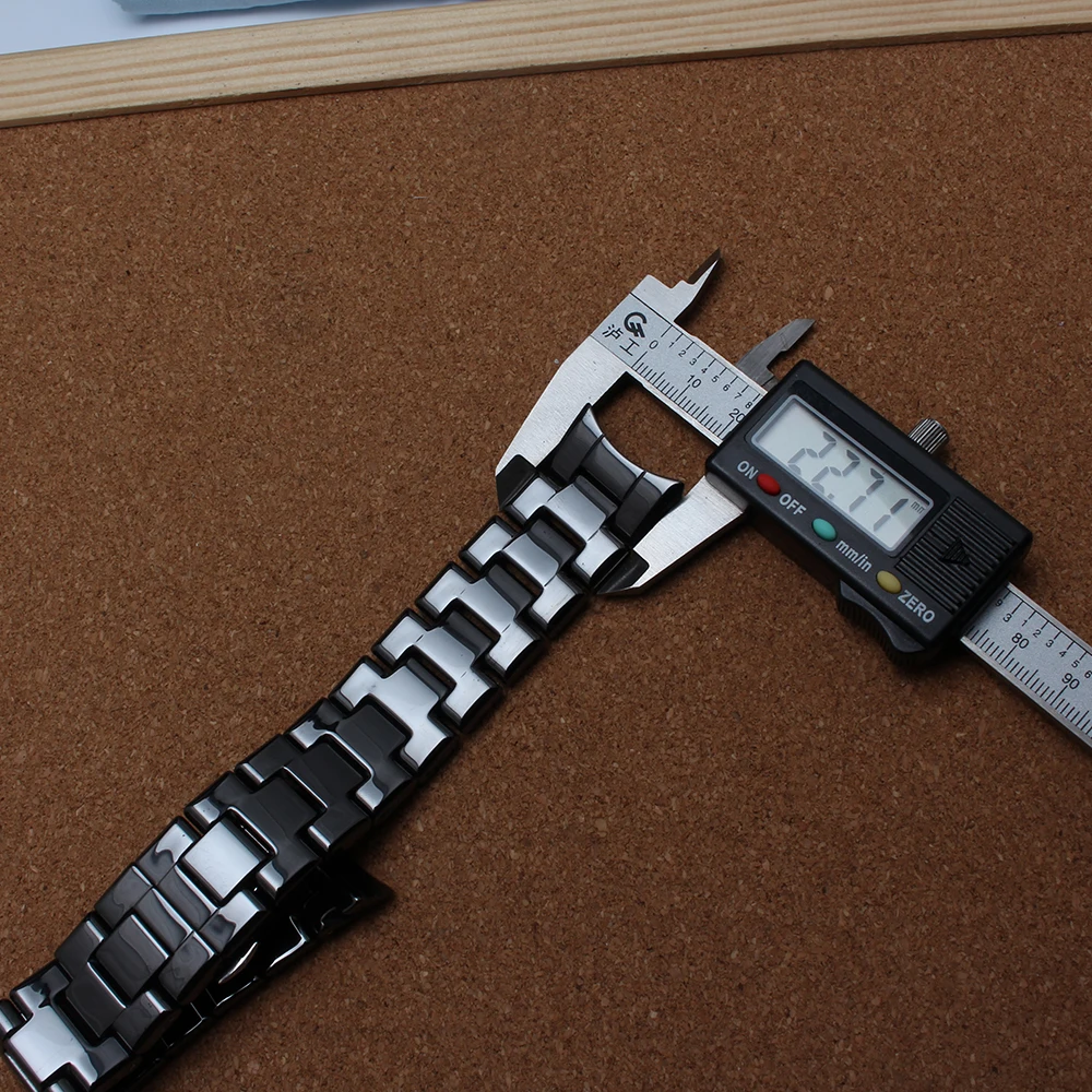 

High quality Ceramic Watchband Strap replacement watch MENS bracelets straps 22mm Black Ceramic Watch Accessories fit 1400 1410