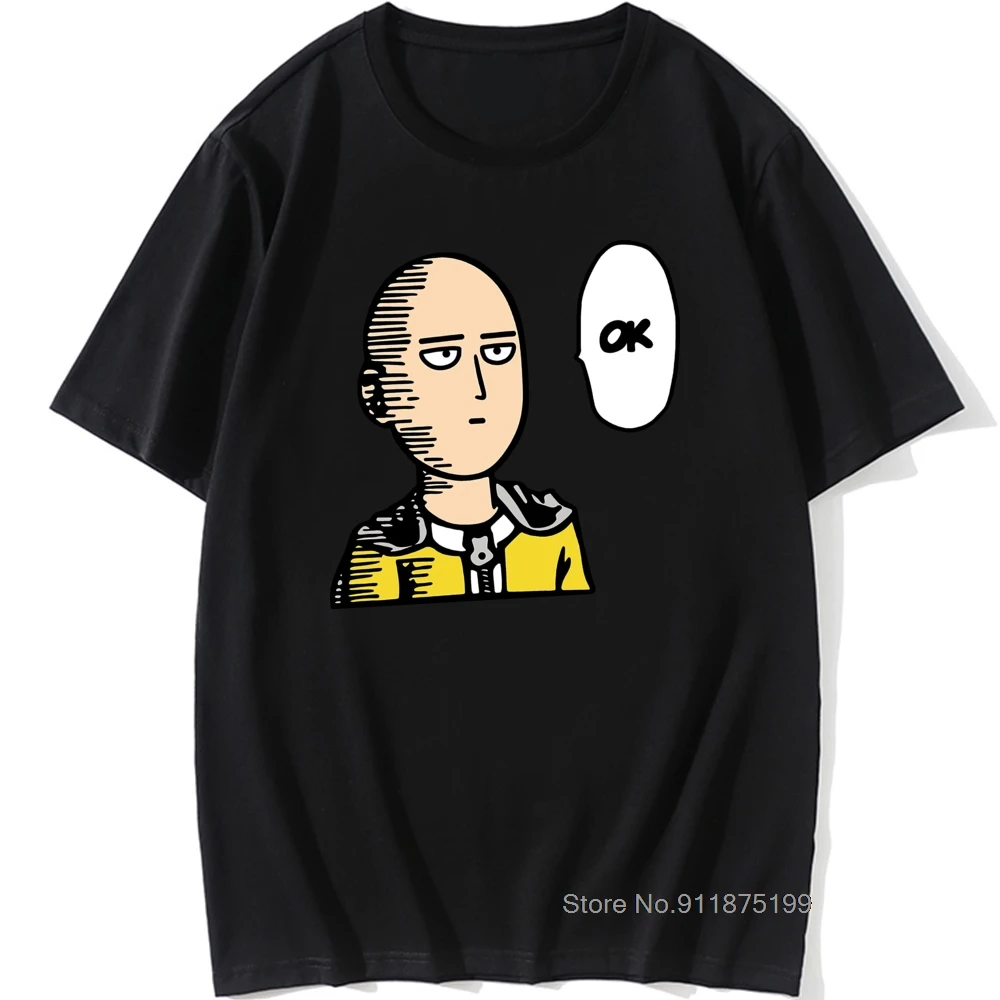 

One Punch Man Japanese Anime T Shirt Harajuku Vintage Mens Plain T Shirts Premium Cotton Camisas Hombre Men Tshirt