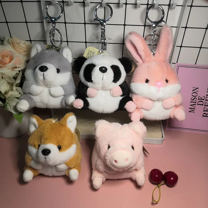 

Милый стильный изысканный новый креативный милый кролик панда плюшевая подвеска свинка хомяк мультяшная кукла брелок Рождественский пода...