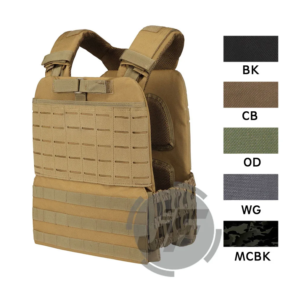 

Tactical CrossFit Plate Carrier Weighted Vest Adjustable MOLLE Modular Quick Release for Training Fitness Running Sports