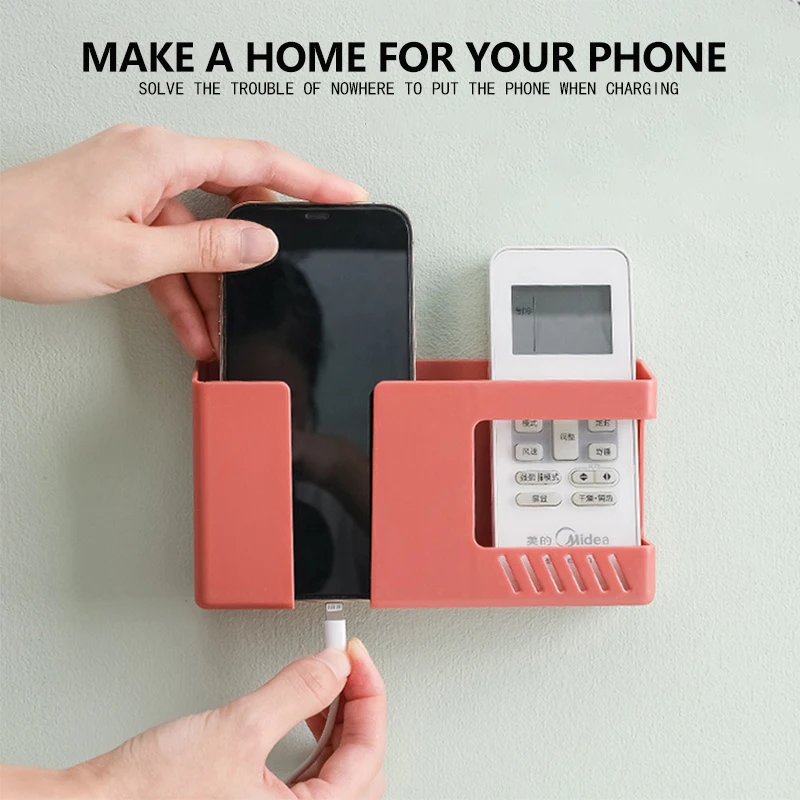 

Multifunction Wall Mounted Organizer Storage Box Remote Control Air Conditioner Storage Case Mobile Phone Plug Holder Container