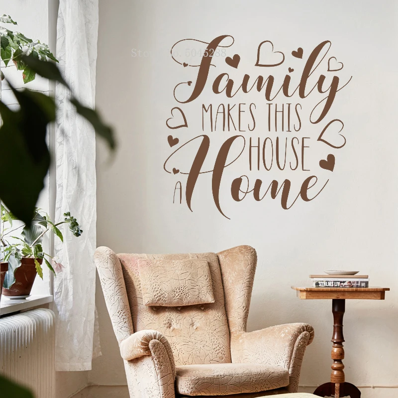 Family Make This House A Home Vinyl Sticker Wall Decal Lettering Welcome Mural Phrase Decor LL250 | Дом и сад