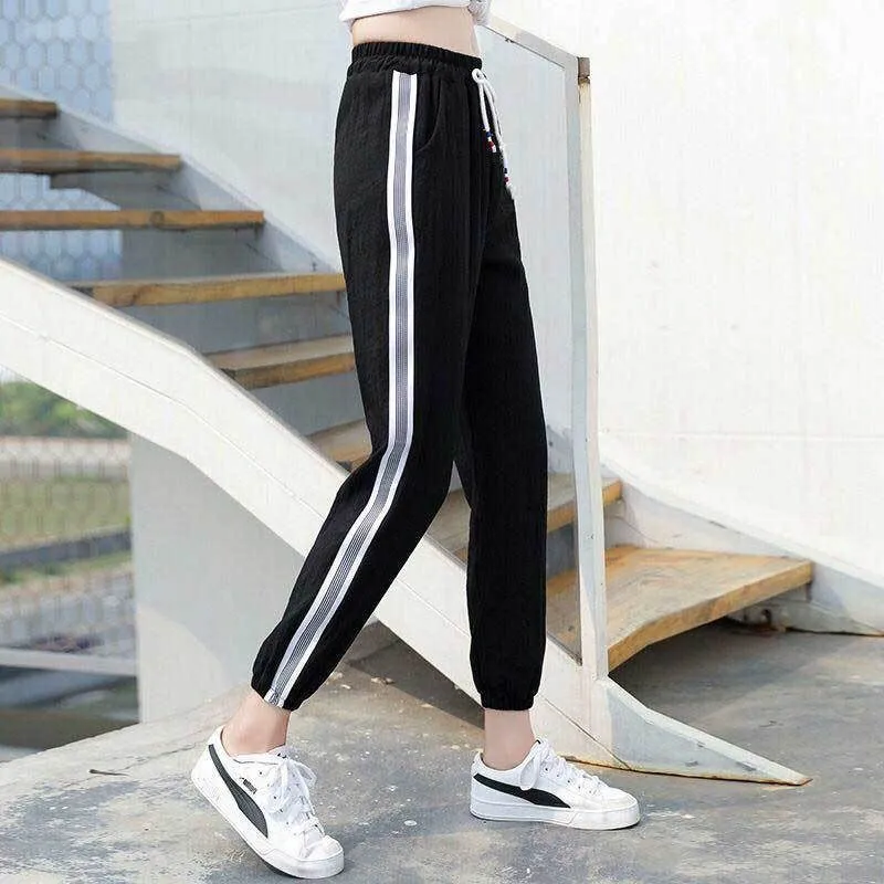 Спортивные Штаны свободного кроя сезон весна-лето тонкий срез был универсальный