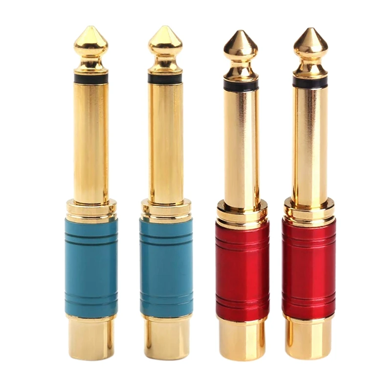 4 шт. 6 35 мм 1/4 дюйма мужской моно Ts к Rca Женский Соединительный аудио адаптер