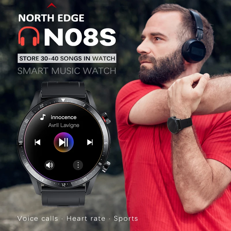 

NORTH EDGE Smart Watch N08S Men Bluetooth Call Phone Music Heart Rate Blood Pressure Smartwatch For Huawei Phone Android IOS