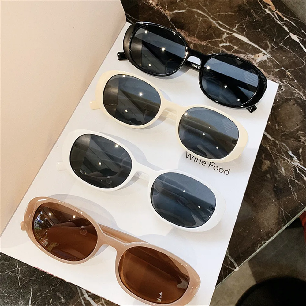 

New Sunglasses Female Retro Oval Glasses White Small Frame Uv Protection Eye Multicolor Accessories