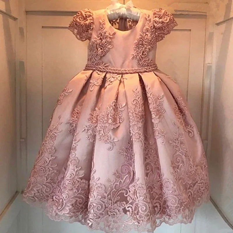 Атласные платья для маленьких детей первого причастия бальное платье нарядное