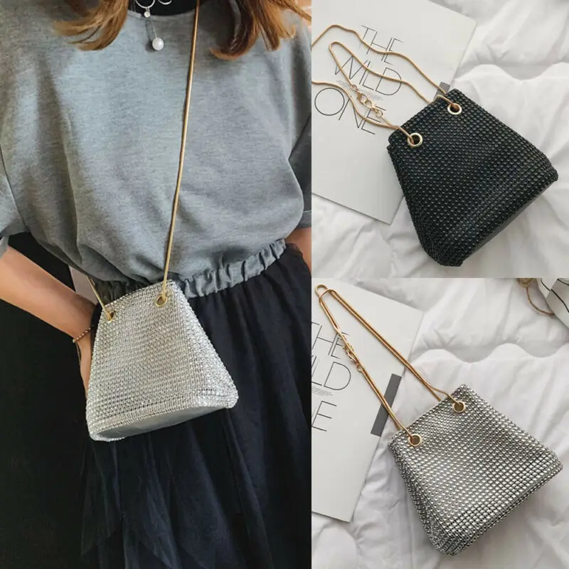 Женская Блестящая вечерняя сумочка клатч мини сумка мешок для свадебной