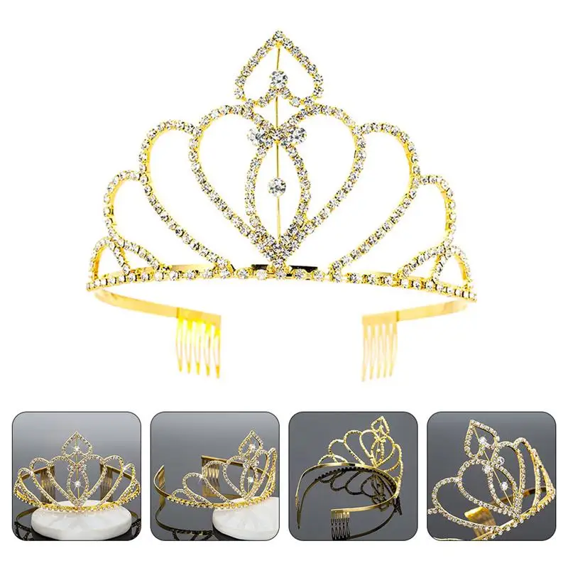

1pc Elegant Delicate Hair Jewelry Hair Crown Rhinestone Tiara Bride Headdress Wedding Headdress