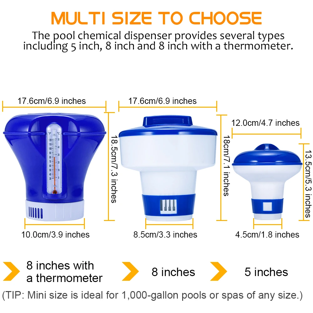 Плавающий химический диспенсер хлора термометр для плавательного бассейна