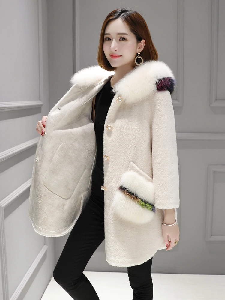 Женская Шуба из натурального меха осень-зима куртка женская одежда 2021 на лисьем