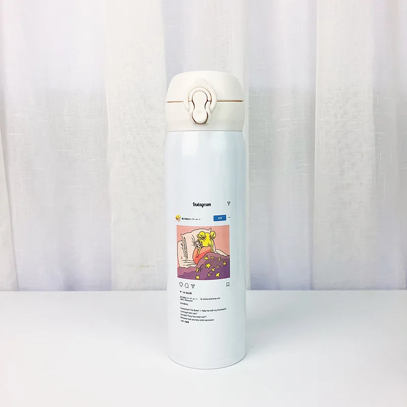 500ML Каваи Сейлор Мун термос бутылка милый мультфильм нержавеющая сталь вакуумная колба портативный герметичный изолированный бутылка для воды для девочек - Цвет: 500ML