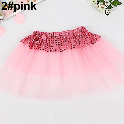 pink 2 3 Слои Для детей девочек Эластичная лента из газовой ткани, балетом и танцами, Юбка-пачка принцессы для маленьких девочек - Цвет: pink 2