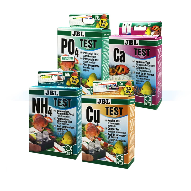 JBL набор для проверки воды PH NO2 NO3 Ca Mg Cu O2 CO2 PO4 NH4 GH KH Fe аквариум свежий маринг