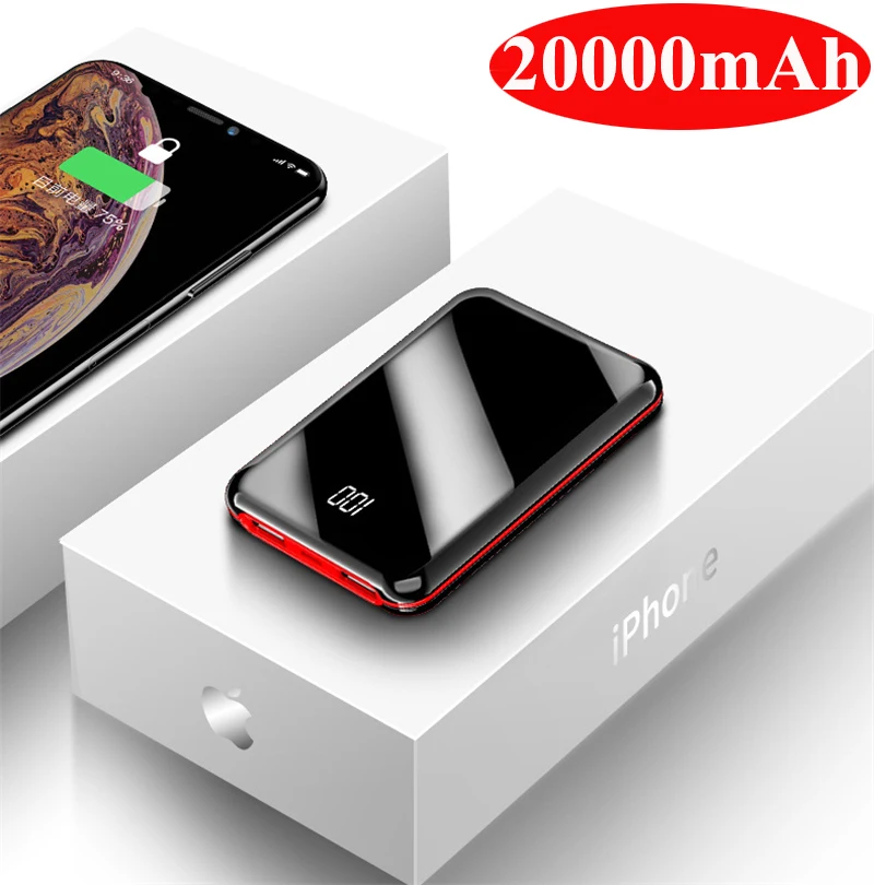 

20000mAh Mini Power Bank for iPhone 12 Pro Max Huawei Samsung Xiaomi Mini Poverbank Portable External Battery Charger Powerbank