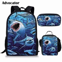 advocator sharkdinosaur 3d printing 3pcsset backpacks for kids boys girls students daily book bag 2019