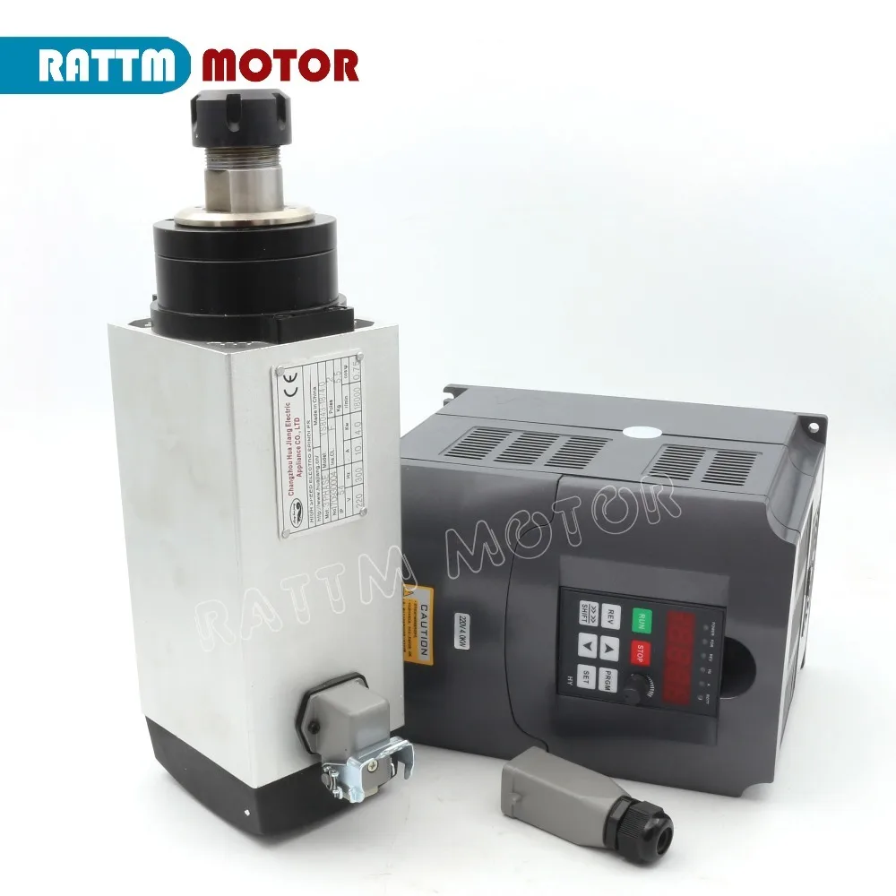 Квадратный электродвигатель шпинделя с воздушным охлаждением 4 кВт ER25 18000 об/мин