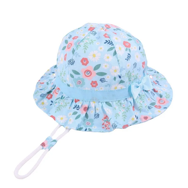 Gorro de lavabo con estampado de flores para ni&ntilde;as, gorros de sol para ni&ntilde;os, bonete para ni&ntilde;os-1