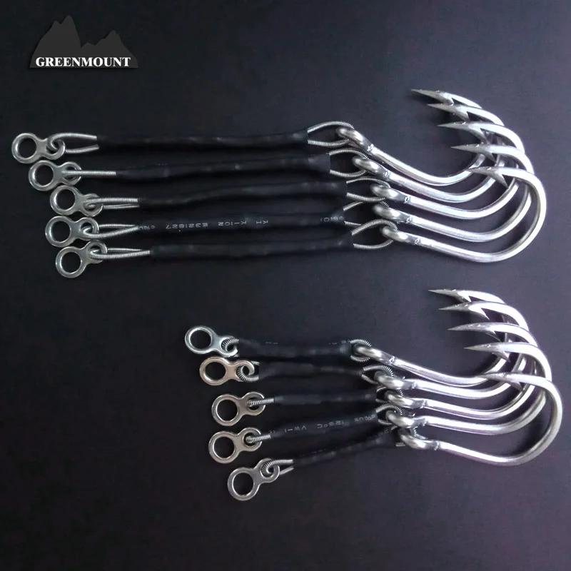 10/0 проволочный лидер свинцовый рыболовный Вибрационный крючок для рыбалки с кольцами, крючки для ловли тунца, живая приманка из нержавеющей стали