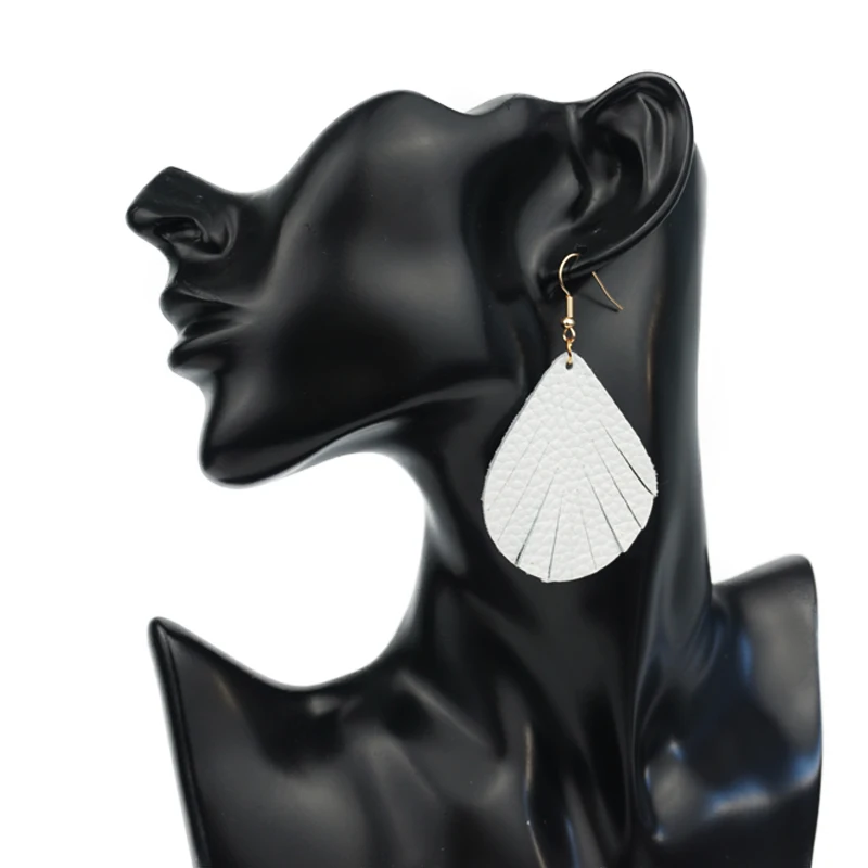 Cpop розовые серьги капли из натуральной кожи для женщин модные кожаные ювелирные