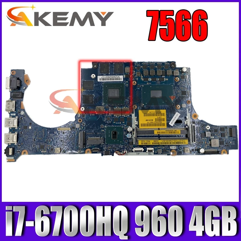 

100% рабочая для dell inspiron 7566 материнская плата CN-077V33 077V33 BCV00 LA-D991P материнская плата с i7-6700HQ 960 4 Гб Встроенный